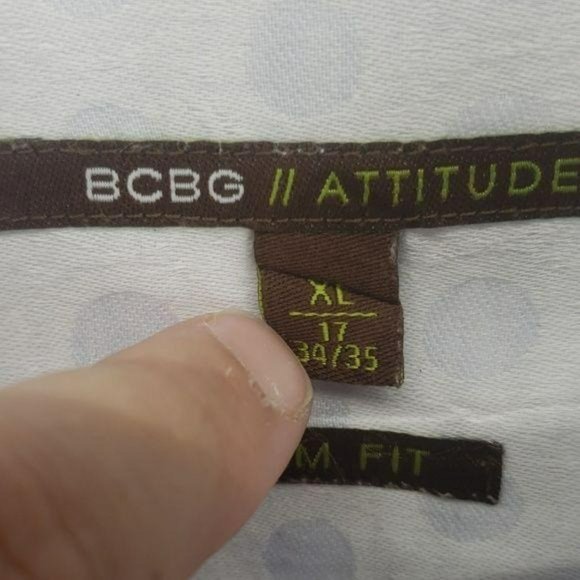 BCBG Attitude Men's‎ Light Blue Business Dress Button Down Shirt Size XL - Picture 5 of 8